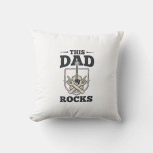 This Dad Rocks Vintage Guitar Dad Shirt Design (3) Cushion