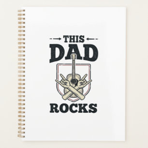 This Dad Rocks Vintage Guitar Dad Shirt Design (3) Planner