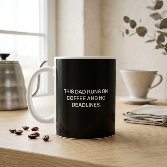 This Dad Runs On Coffee And No Deadlines Funny Mug (Creator Uploaded)