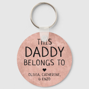 This Daddy Belongs To Father's Day Copper Red Key Ring