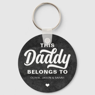 This Daddy Belongs to Father's Day Velvet Black Key Ring
