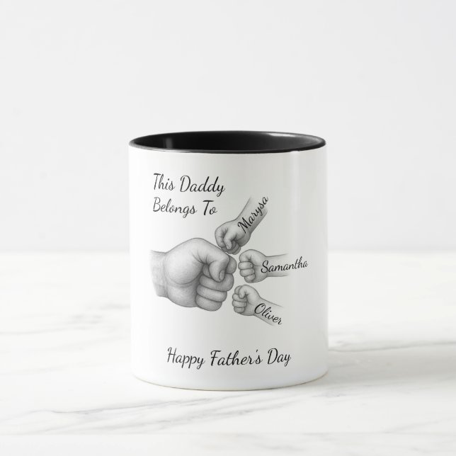 This Daddy Belongs To – Gift with Kids' Names -  Mug (Center)
