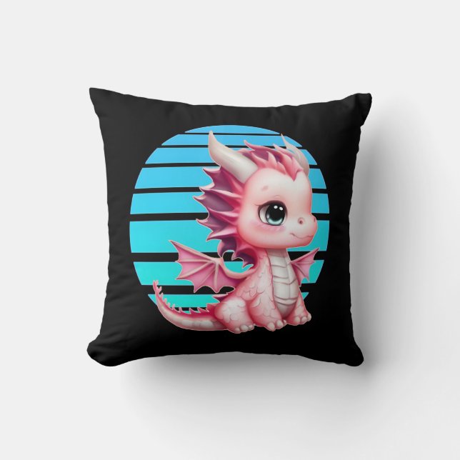 This design features a cute pink dragon with big b cushion (Front)