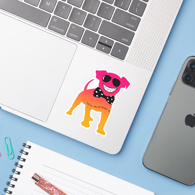 This Dog Grin And Bear It (Laptop w/ iPhone)