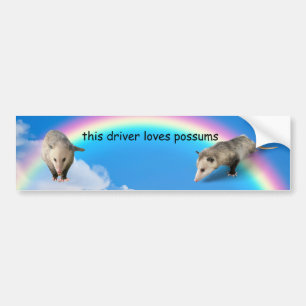 This Driver Loves Possums - Funny bumper sticker