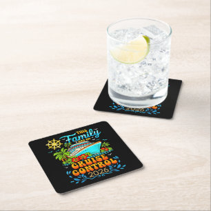 This Family Cruise Has No Control 2026 Vacation Square Paper Coaster