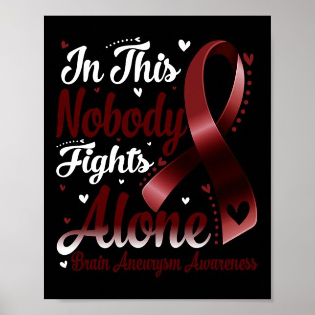 This Family Nobody Fight Alone Brain Aneurysm Awar Poster (Front)