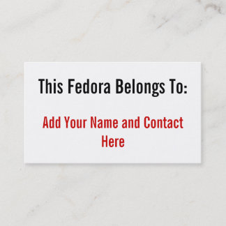 This Fedora Belongs To Business Card