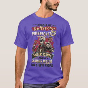 This Firefighter Has Anger Issues Skeleton Spooky  T-Shirt