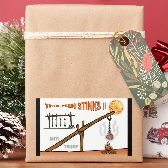 This fish stinks ! / Anti Trump, Rectangular Sticker (Holiday)