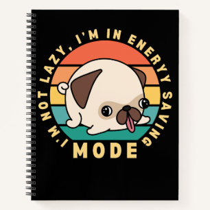 This funny design features a cute pug dog against notebook
