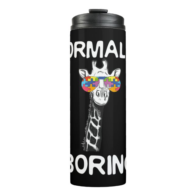 This funny graphic design features giraffe with co thermal tumbler (Front)