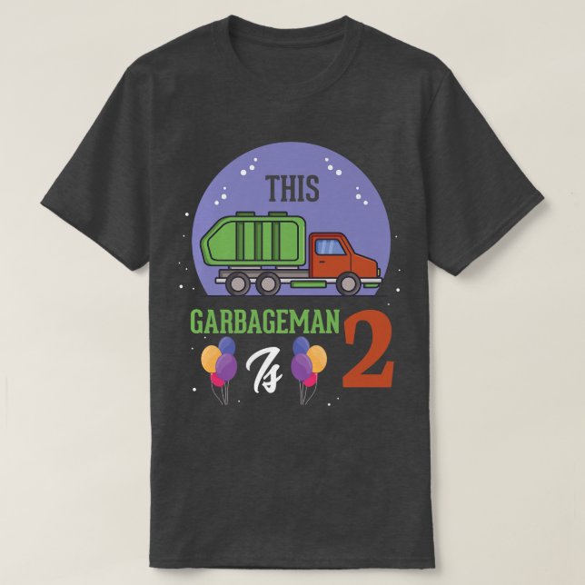 This Garbageman Is 2 2th Birthday Garbage Truck 2y T-Shirt (Design Front)