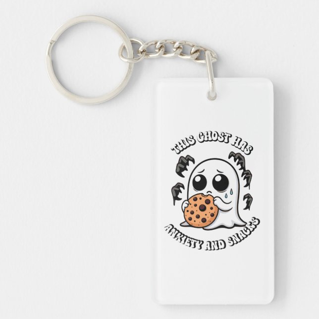 This Ghost Has Anxiety and Snacks   Key Ring (Front)