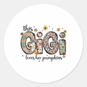 This Gigi Loves Her Pumpkins Fall Thanksgiving Classic Round Sticker