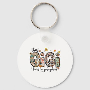 This Gigi Loves Her Pumpkins Fall Thanksgiving Key Ring