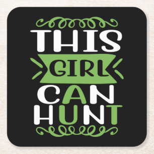 This Girl Can Hunt Essential Square Paper Coaster