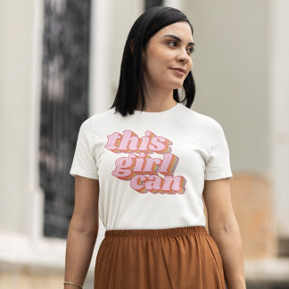 This Girl Can Retro Inspirational Positive Quote T-Shirt