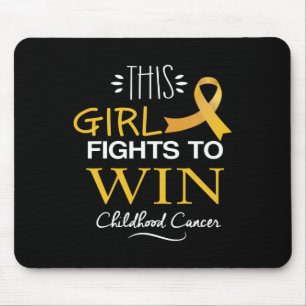This Girl Fights To Win Childhood Cancer Awareness Mouse Pad