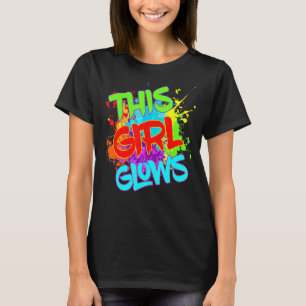 This Girl Glows Colourful Birthday Party Women Kid T-Shirt