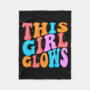 This Girl Glows For 80s And 90s Kids Women Colorfu Fleece Blanket