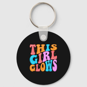 This Girl Glows For 80s And 90s Kids Women Colorfu Key Ring