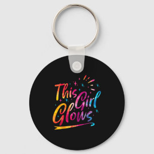 This Girl Glows For 80s And 90s Kids Women Colorfu Key Ring
