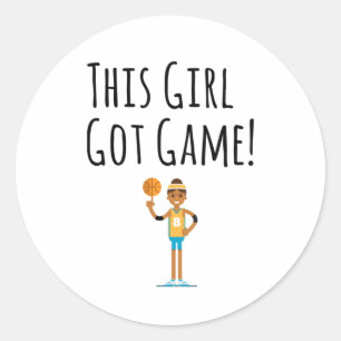 This Girl Got Game Classic Round Sticker