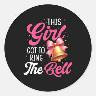 This Girl Got To Ring The Bell Breast Cancer Aware Classic Round Sticker