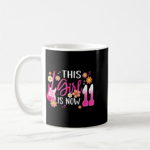 This Girl Is 11 Year Old Birthday Guitar 11th Bday Coffee Mug