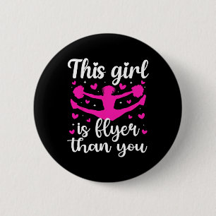 This Girl Is A Cheer Flyer Cheerleading Flyer _1  6 Cm Round Badge