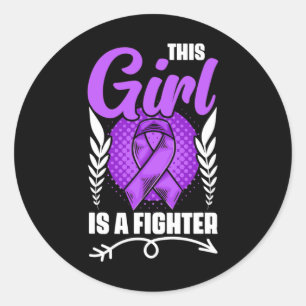 This Girl Is A Fighter Epilepsy Survivor Epilepsy Classic Round Sticker