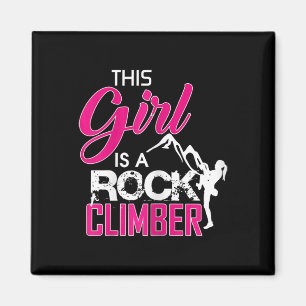 This Girl Is A Rock Climber Climbing Magnet