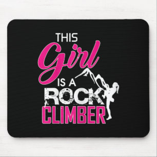 This Girl Is A Rock Climber Climbing Mouse Pad