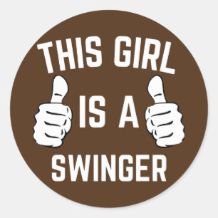 This Girl Is A Swinger Funny Matching Couples Classic Round Sticker