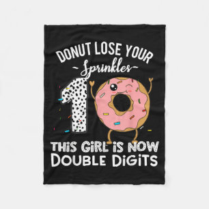 This Girl Is Double Digits 10th Birthday Do Theme Fleece Blanket