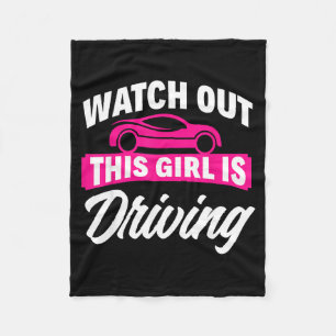 This Girl Is Driving New Drivers Licence Funny New Fleece Blanket