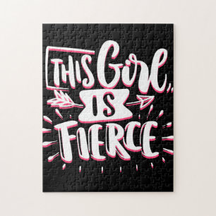 This Girl Is Fierce Girl Empowerment Jigsaw Puzzle