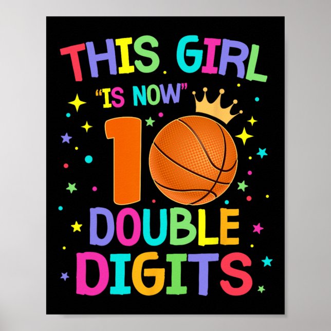This Girl Is Now 10 Double Digits 10th Birthday Ba Poster (Front)