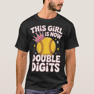 This Girl Is Now 10 Double Digits Softll Youth Ath T-Shirt