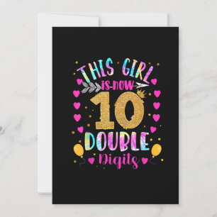 This Girl Is Now 10 Double Digits Tie Dye Invitation