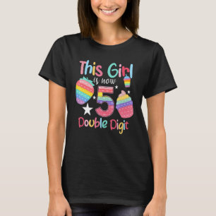 This Girl Is Now 5 Double Digit Pop It 5th Birthda T-Shirt