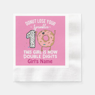 This Girl is Now Double Digits 10th Birthday Dough Napkin