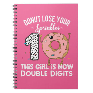 This Girl is Now Double Digits 10th Birthday Dough Notebook