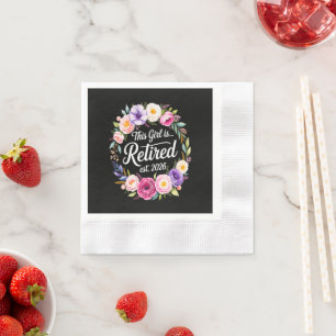 This Girl Is Retired 2026 Floral Retiret Napkin