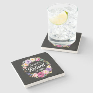 This Girl Is Retired 2026 Floral Retiret Stone Coaster