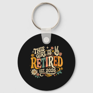This Girl is Retired Est 2026 Floral Women Key Ring