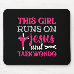 This Girl Jesus Taekwondo Woman Religion Karate Mouse Pad