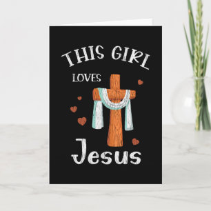 This Girl Love Jesus Teens Kids Women Christian Card