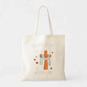 This Girl Love Jesus Teens Kids Women Christian Fa Tote Bag